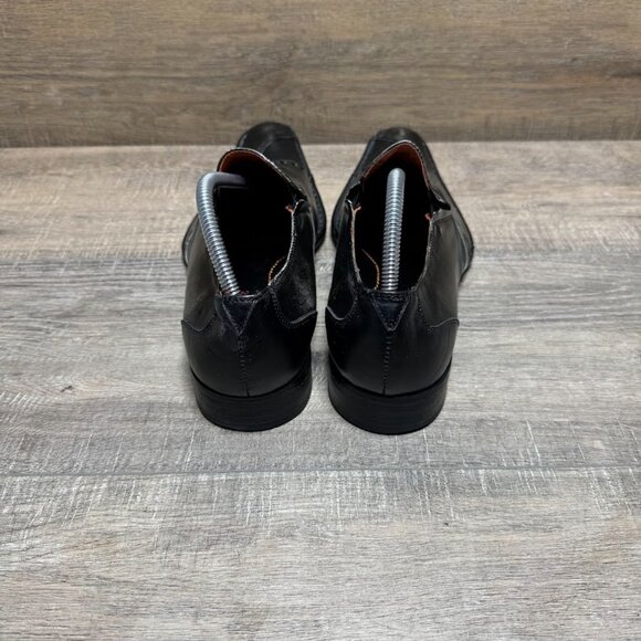 Robert Wayne Enzo Pieces Black Leather Square Toe Loafers Men's Size 9 - Picture 3 of 7